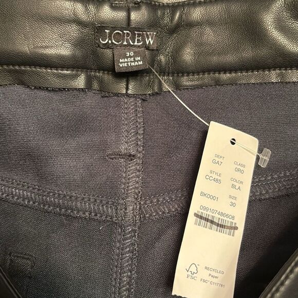 J Crew women’s High-rise bootcut pant in faux leather black Size 30 NWT - Picture 6 of 9